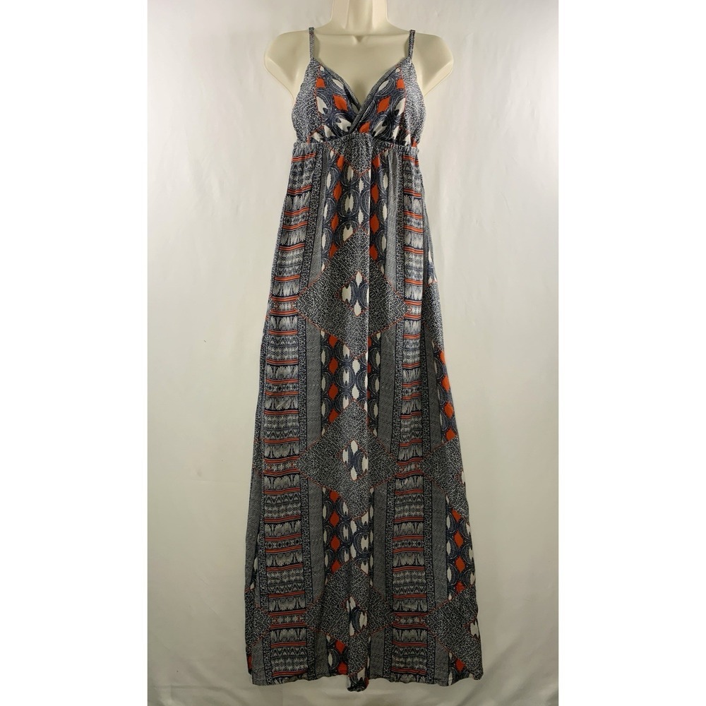 Gypsy 05 100% Silk Scarf Print Babydoll Maxi Dress Sz M Resort Boho Luxury
